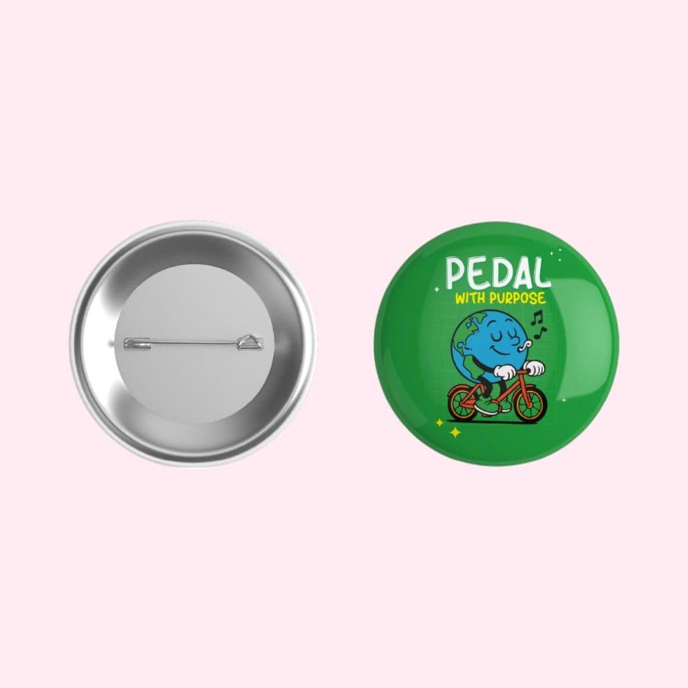 Offineeds Pedal with Purpose Snapdot Pin Badge – Front View