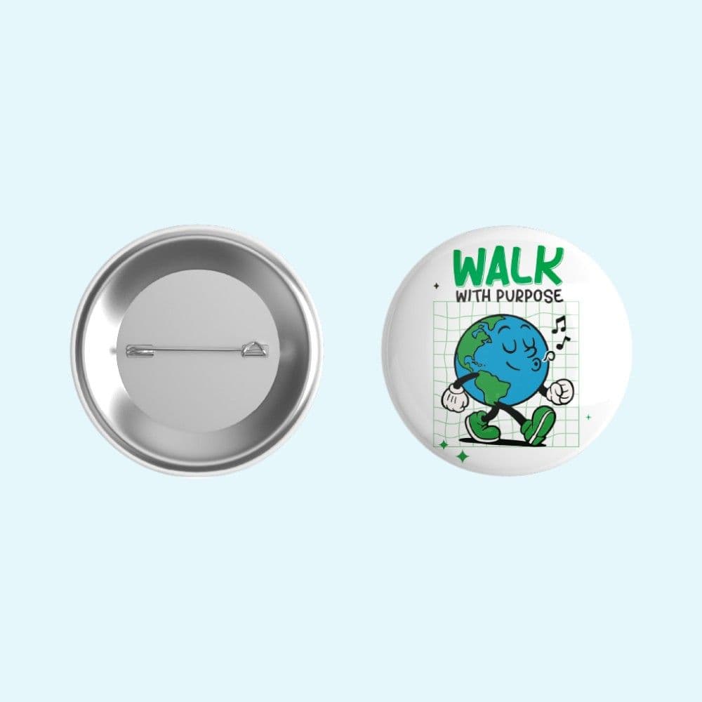 Offineeds Walk with Purpose Snapdot Pin Badge – Front View
