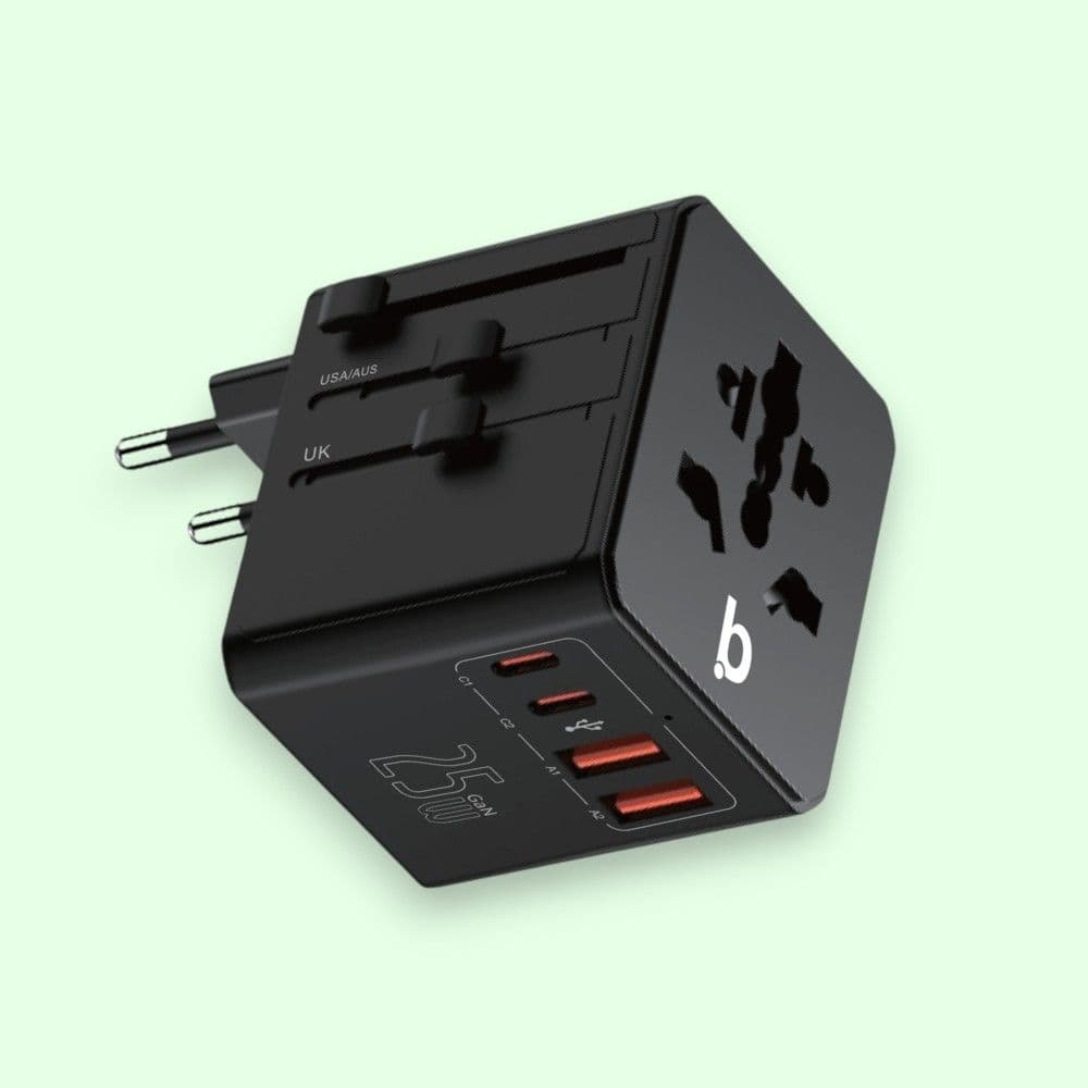 Ooge Altas 25 Super Fast Universal Travel Adaptor- 25W- Black