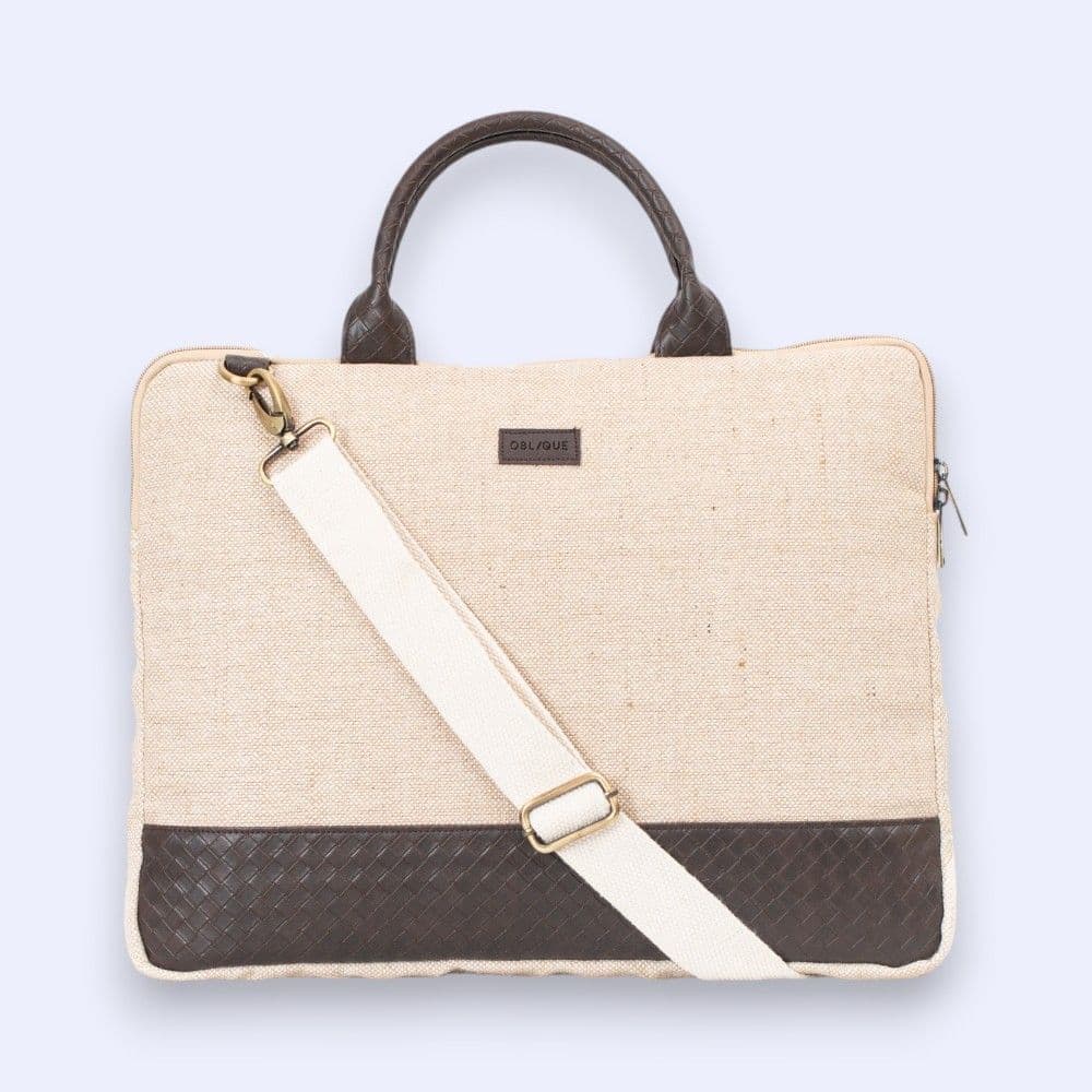 Oblique Sage Blended Jute Messenger Bag